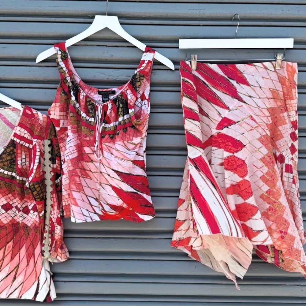 3-piece 2004 Roberto Cavalli Pink and Red Set